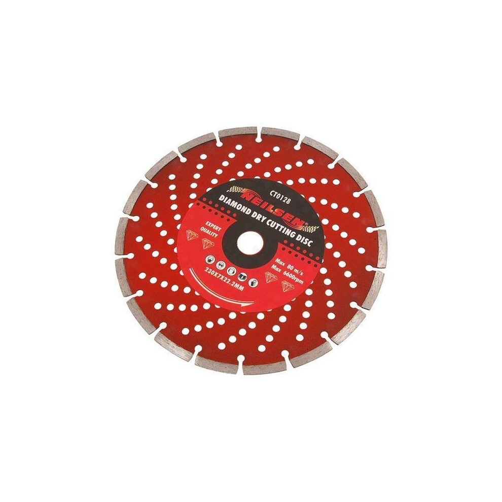 9" 230mm Diamond Cutting Disc Blade Silent Cut 22.2mm Centre (Neilsen CT0128)