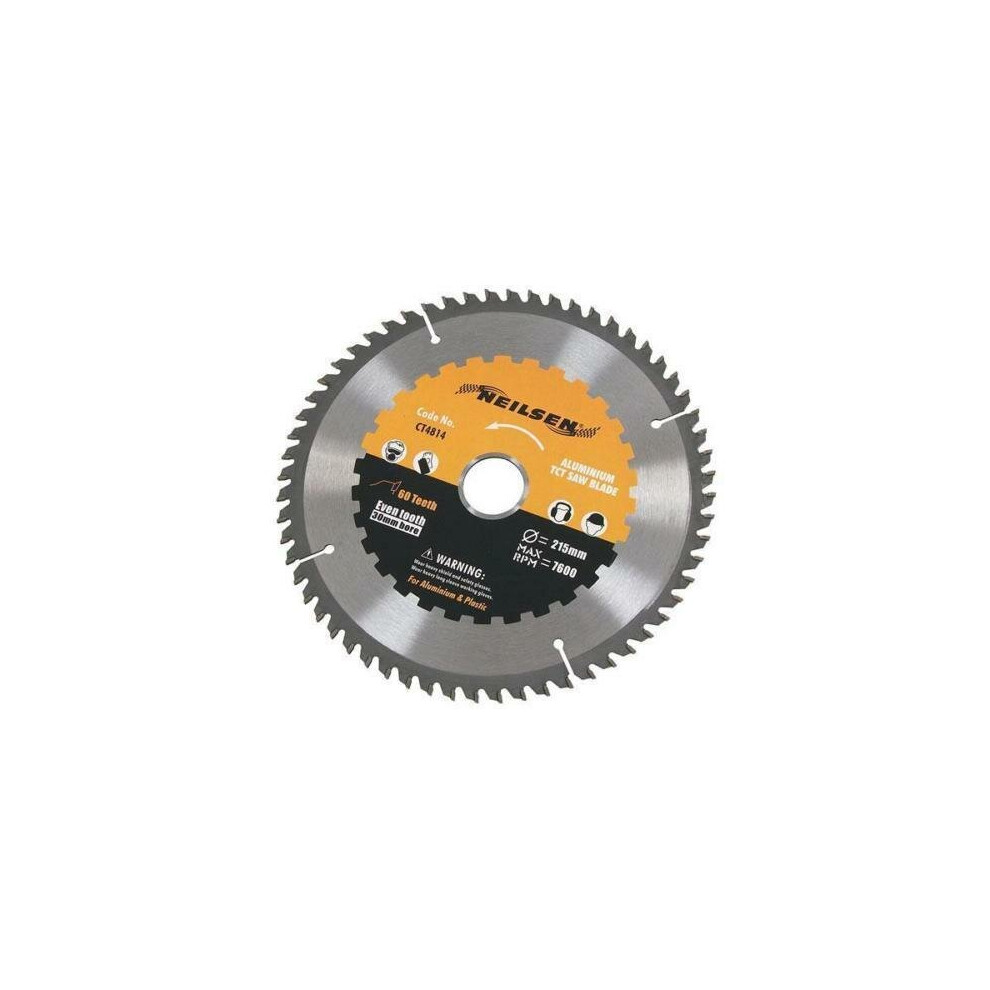 215mm 60 tooth TCT Saw Blade. Cuts Aluminium & More  (Genuine Neilsen CT4814)