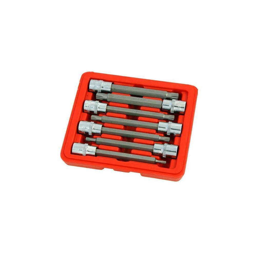 7 Piece Rib Socket Set 3/8 Drive Long Spline 4-10mm (Genuine Neilsen CT0124)