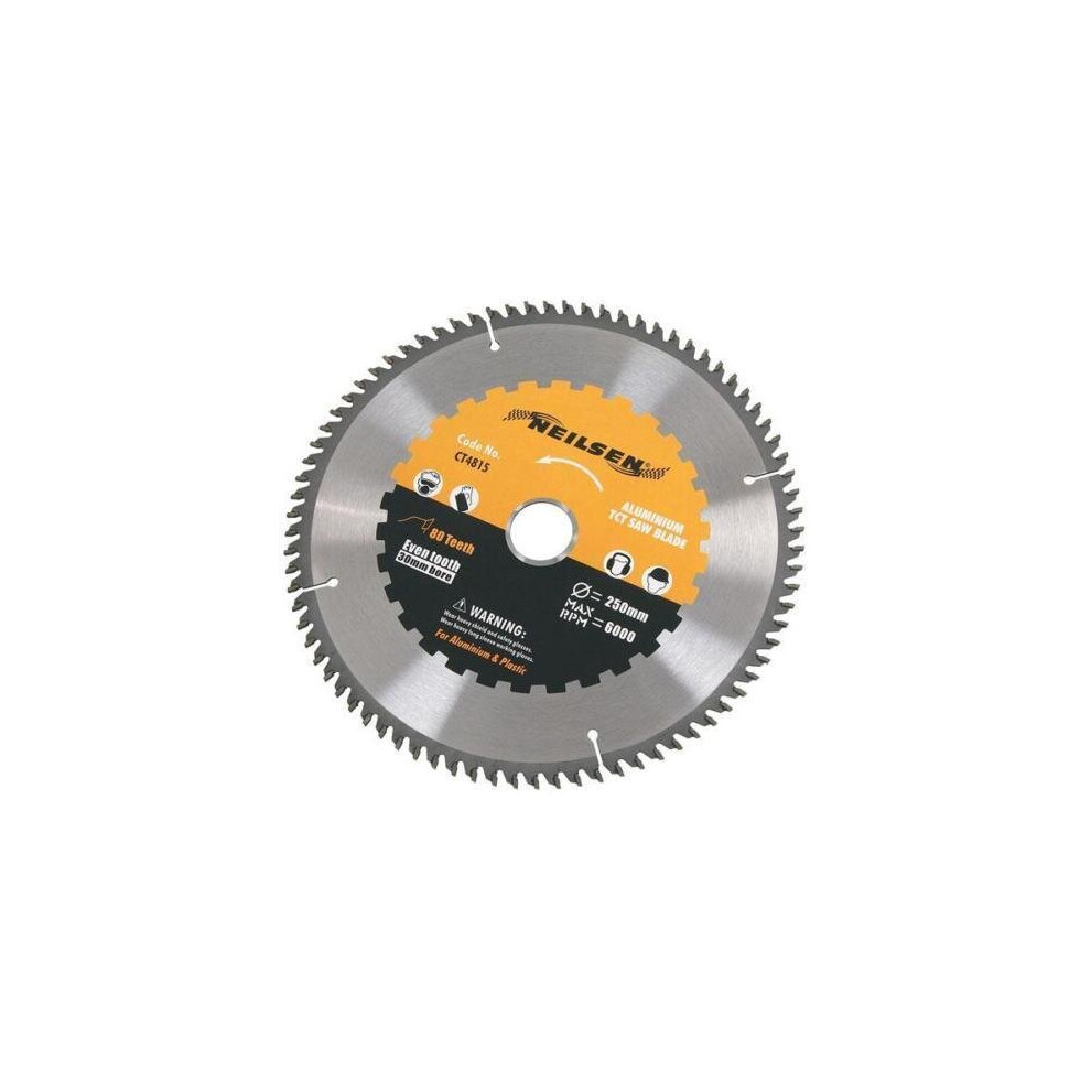 250mm 100 tooth TCT Saw Blade For Cutting Aluminium and More  Neilsen CT4816