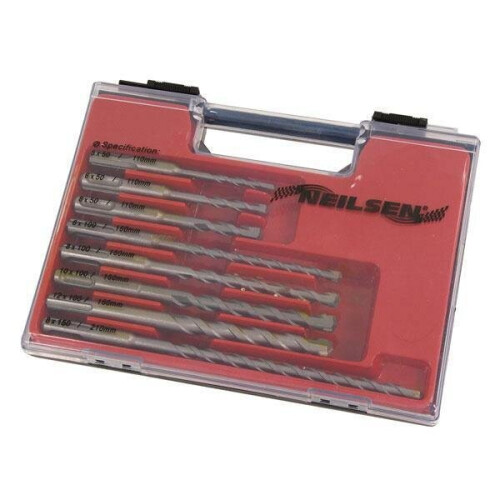 Neilsen Masonry Drill Bit Set 8pc SDS Plus Sizes 5-12mm (Genuine Neilsen CT2999) 2
