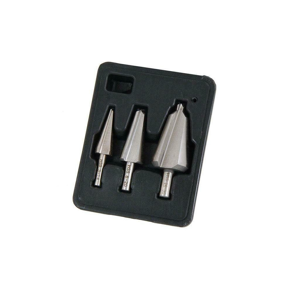 3pc HSS Cone Cutter Taper Drill Set. 3-14mm, 8-20mm, 16-30mm (Neilsen CT4821)-image-OPC-P9NBWP5-NEW