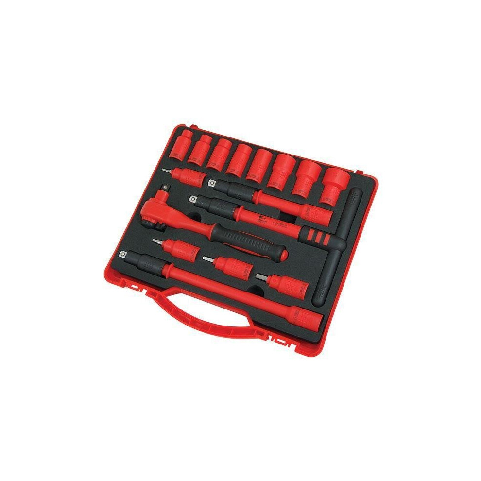 1000V Insulated 16Pcs 3/8" inch VDE Socket Ratchet Bit Tool Set (Neilsen CT2770)
