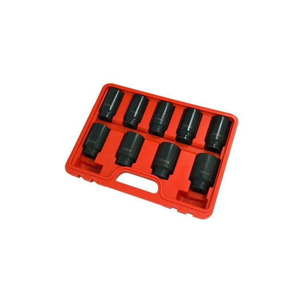 Neilsen Axle Nut Socket Set 9Pc 1/2" Deep Drive 29-38Mm Impact (Genuine Ct3256)