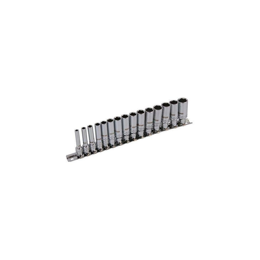 Socket Set Xion 15Pc Deep 1/4 4 - 14 Mm Holding Rail (Genuine Neilsen Ct2392) 5055282023921