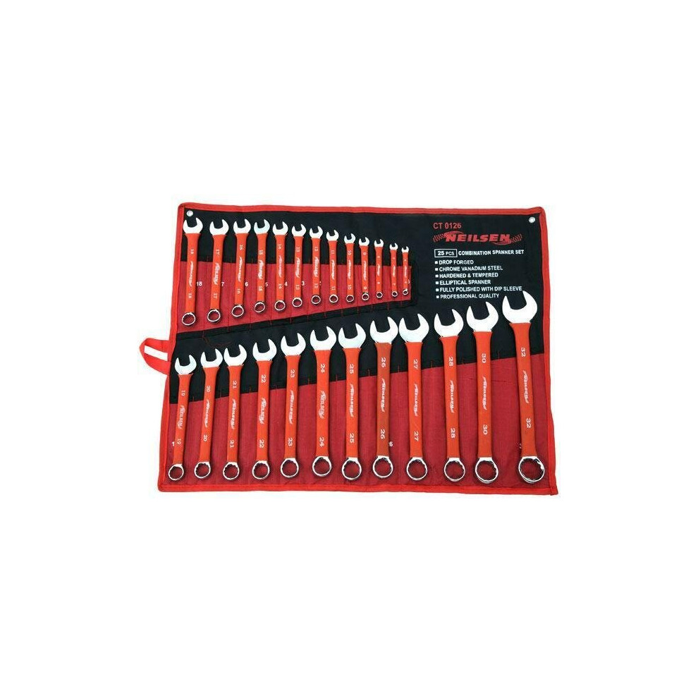 Combination Spanner Set, 25pc 6mm-32mm, Drop Forged (Genuine Neilsen CT0126)