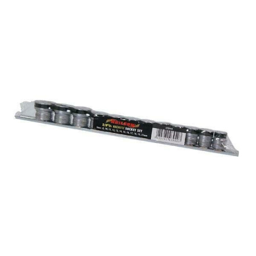 Neilsen 3/8" Drive Extra Shallow Metric Magnetic Socket Set, Storage Rail 12pc (CT3940) 2