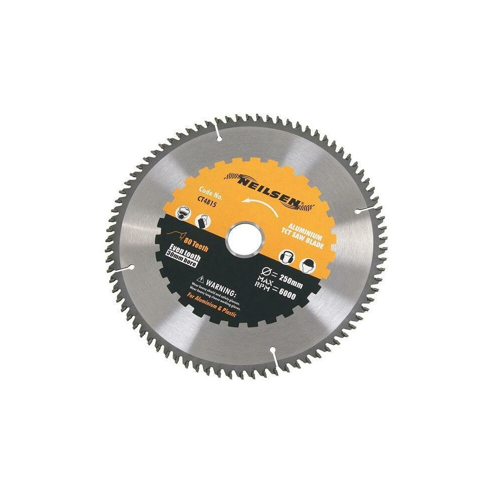 250mm TCT Circular Saw Blade - Aluminium, Brass, Copper. Plastic & More (CT4815)