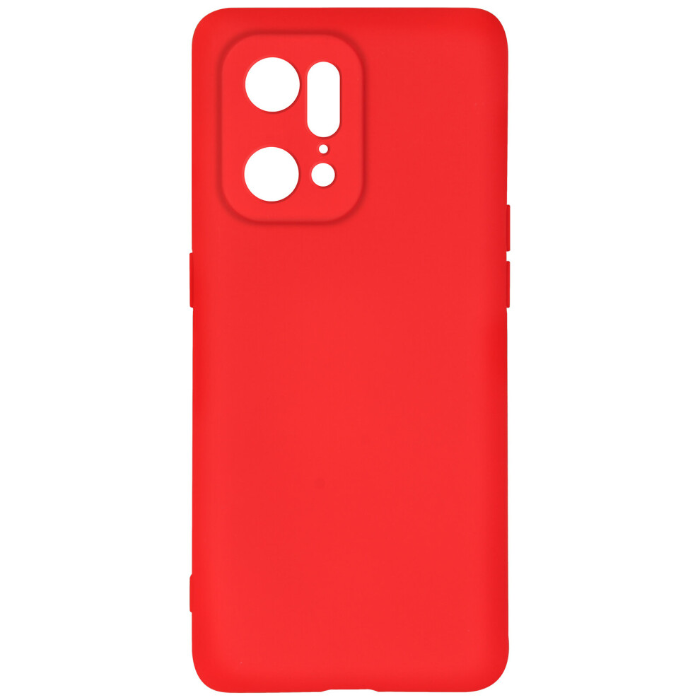 Avizar Case For Oppo Find X5 Pro Silicone Semi-Rigid Soft-Touch Finish Red