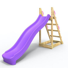 (Purple) Rebo Free Standing Garden Wave Water Slide with Wooden Platform - 8ft Slide
