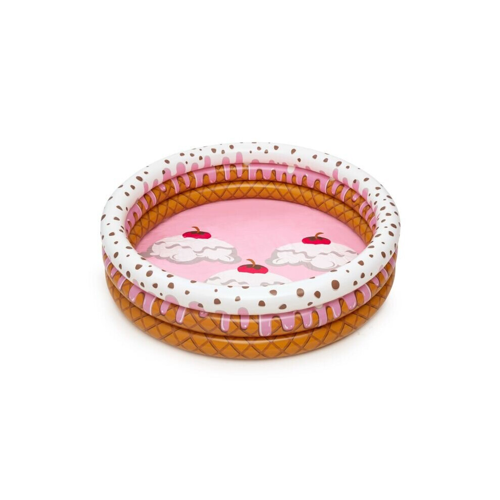 New Bestway 63In X H15in Sundae Funday Kiddie Pool Inflatable Paddling Pool Cream