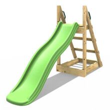 (Light Green) Rebo Free Standing Garden Wave Water Slide with Wooden Platform - 6ft Slide