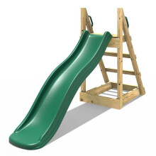 (Dark Green) Rebo Free Standing Garden Wave Water Slide with Wooden Platform - 6ft Slide