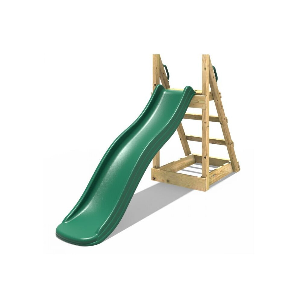 (Dark Green) Rebo Free Standing Garden Wave Water Slide with Wooden Platform - 6ft Slide