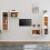 VidaXL (white) vidaXL 4x Solid Wood Pine TV Cabinets Wall Mounted Shelf Stand Multi Colours 3