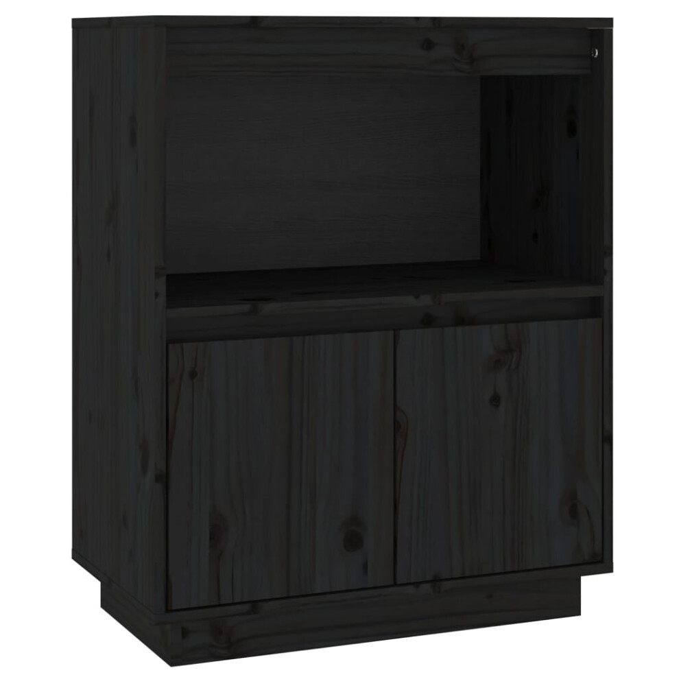 (black) vidaXL Solid Wood Pine Sideboard Storage Side Cabinet Furniture Multi Colours