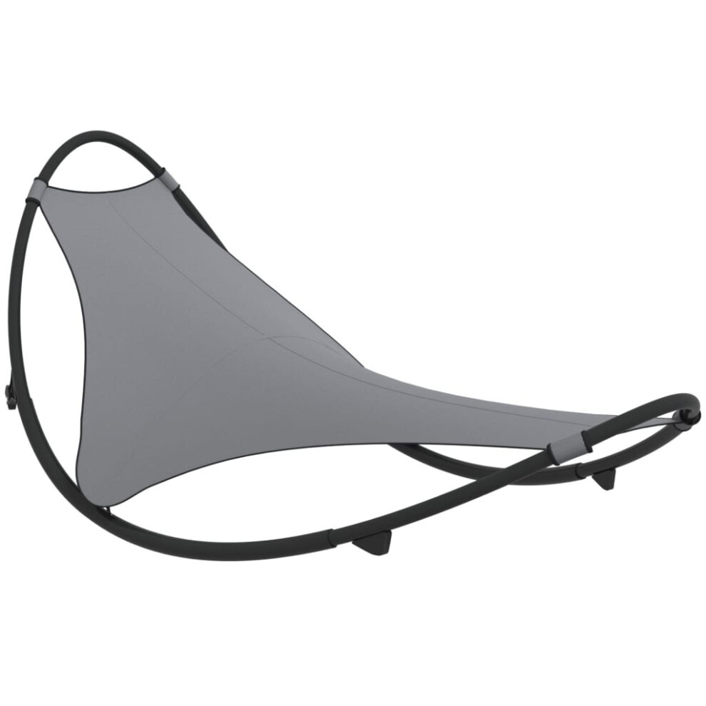 (grey) vidaXL Rocking Sun Lounger with Wheels Steel & Textilene Fabric Multi Colours