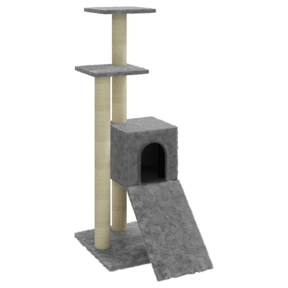 (light grey) vidaXL Cat Tree with Sisal Scratching Posts 92 cm Cat Playhouse Multi Colours