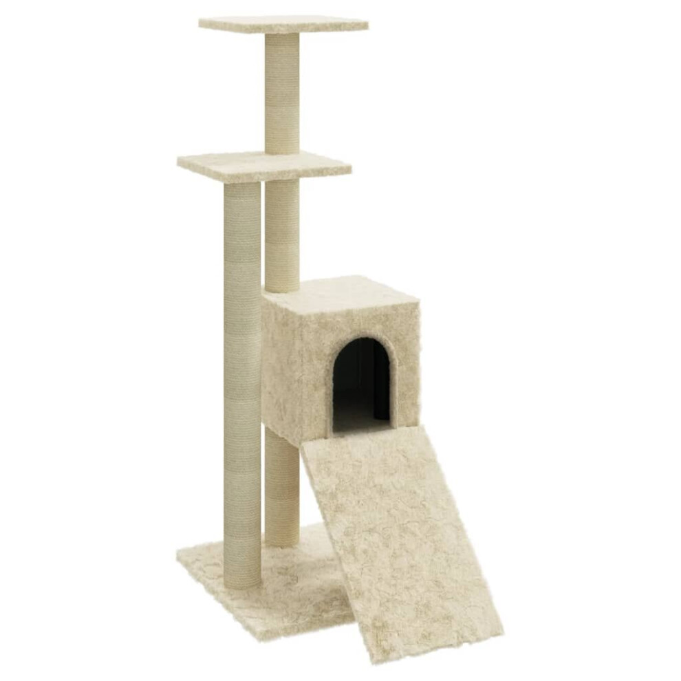 (cream) vidaXL Cat Tree With Sisal Scratching Posts 92 Cm Cat Playhouse Multi Colours