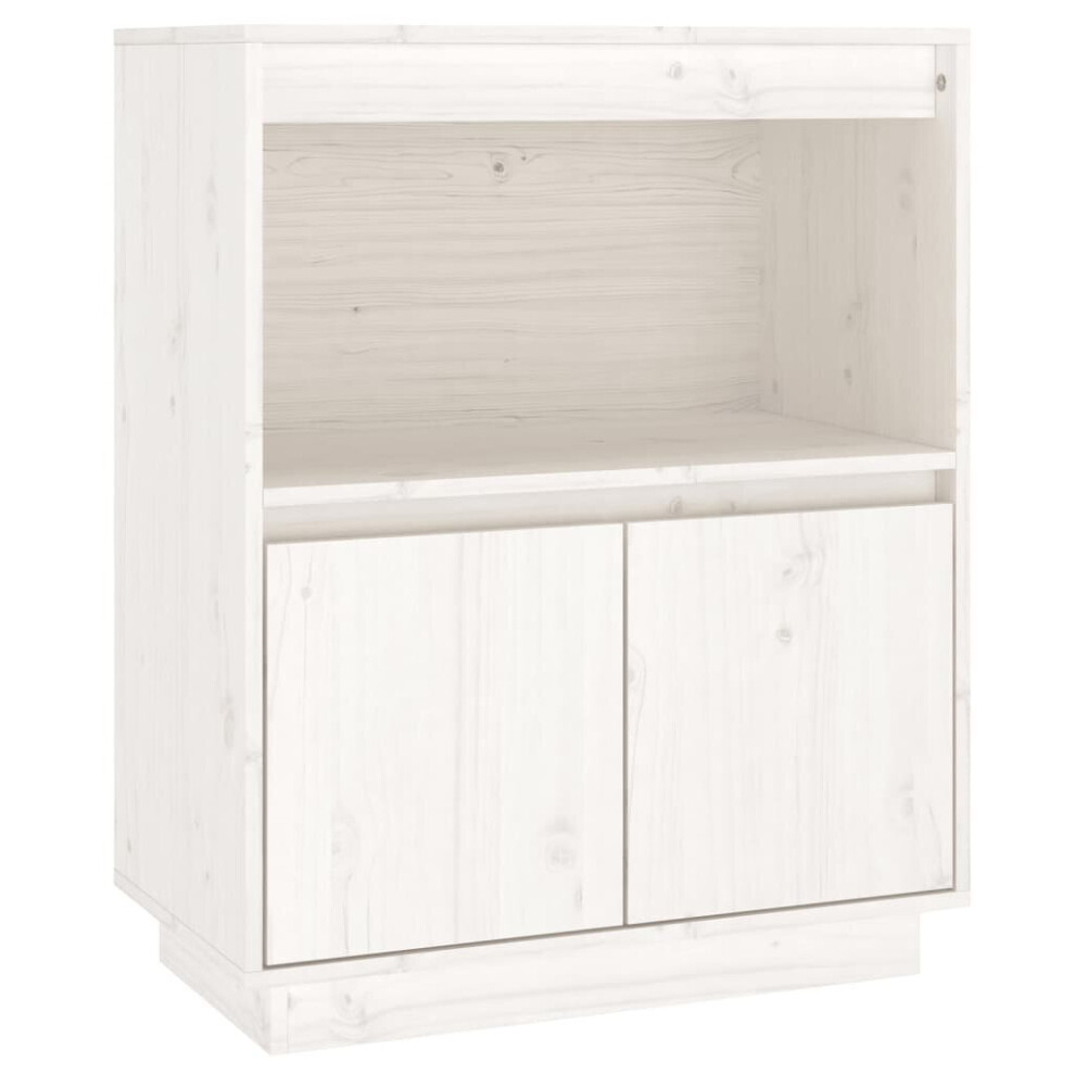 Vidaxl (White) Solid Wood Pine Sideboard Storage Side Cabinet Furniture Multi Colours