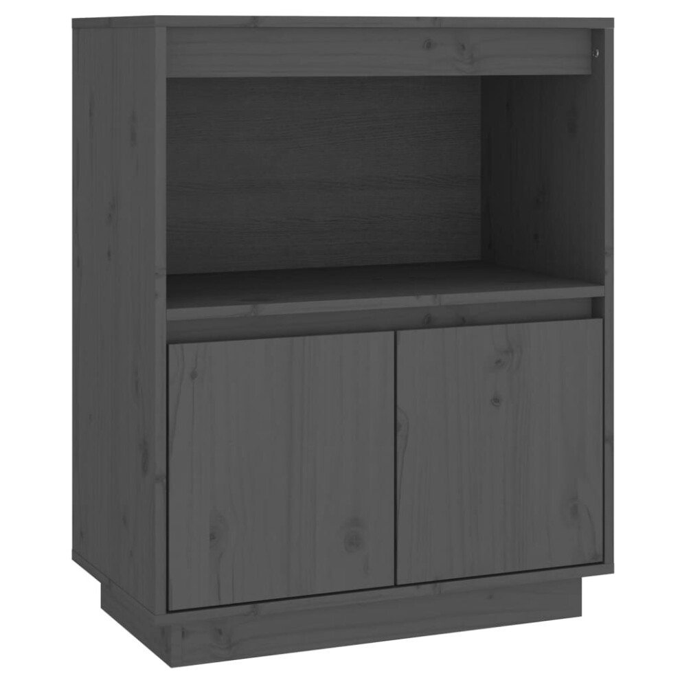 Vidaxl (Grey) Solid Wood Pine Sideboard Storage Side Cabinet Furniture Multi Colours
