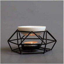 ANNIUP Geometric Ceramic Aromatic Oil Burner - Essential Oil Candle Holder, Wax Melt Warmer, Fragrance for Home & Office Decor
