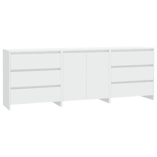 VidaXL (white) vidaXL Sideboard 3 Piece Buffet Cabinet Cupboard Highboard Engineered Wood