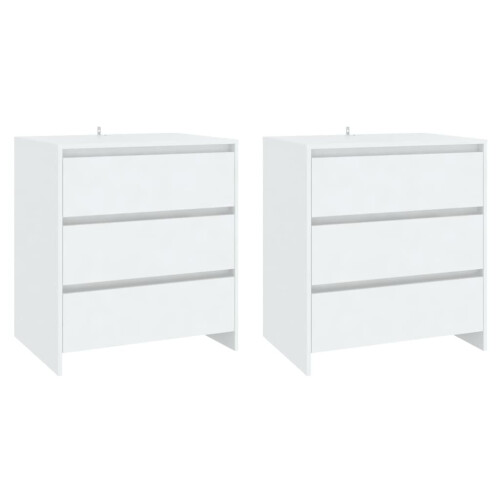 VidaXL (white) vidaXL Sideboard 3 Piece Buffet Cabinet Cupboard Highboard Engineered Wood 2
