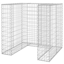 (110 x 100 x 110 cm) vidaXL Gabion Wall for Garbage Bins Galvanised Steel Wheelie Bin Multi Sizes