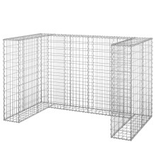 (180 x 100 x 110 cm) vidaXL Gabion Wall for Garbage Bins Galvanised Steel Wheelie Bin Multi Sizes