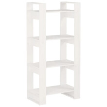 (white) vidaXL Solid Wood Book Cabinet/Room Divider Book Shelf Bookcase Multi Colours