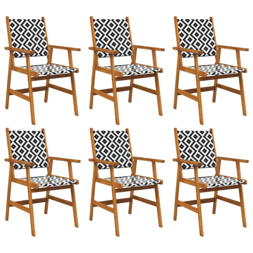 Vidaxl (6) 2/4/6/8X Solid Acacia Wood Garden Chairs Outdoor Dining Chair Seating