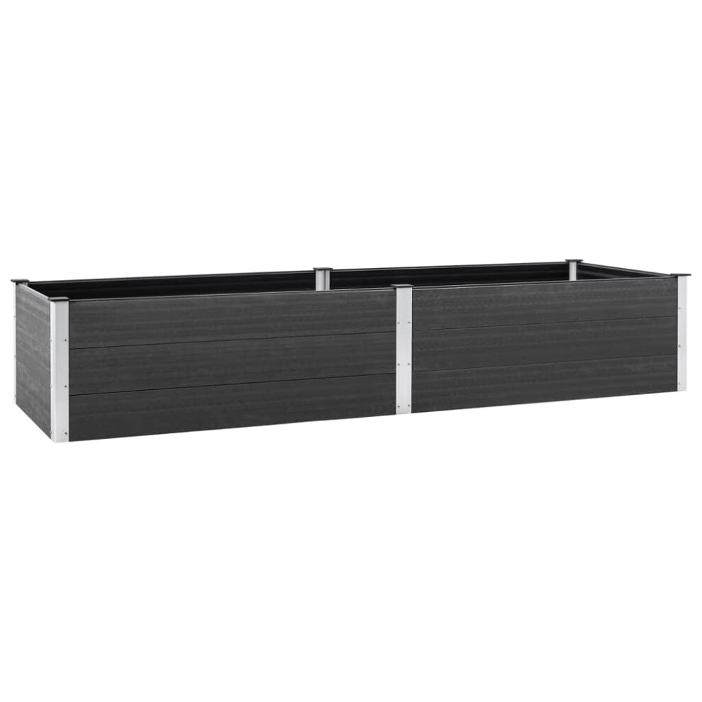 Vidaxl (200 X 100 X 54 Cm) Garden Raised Bed Outdoor Plant Pot Flower Box Planter Box Wpc Grey