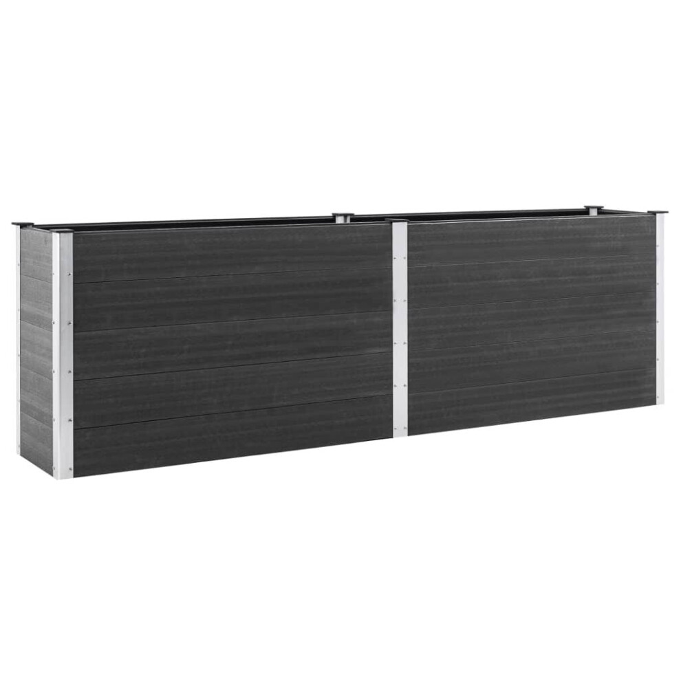 Vidaxl (200 X 100 X 91 Cm) Garden Raised Bed Outdoor Plant Pot Flower Box Planter Box Wpc Grey