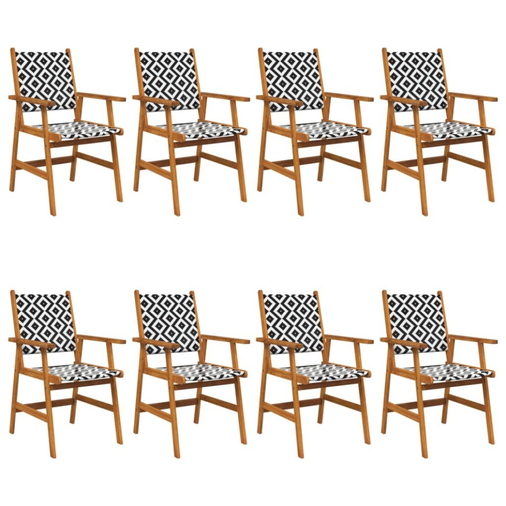 Vidaxl (8) 2/4/6/8X Solid Acacia Wood Garden Chairs Outdoor Dining Chair Seating