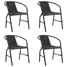 (4) vidaXL 2/4/6/8x Garden Chairs Plastic Rattan and Steel Outdoor Armchair Seat