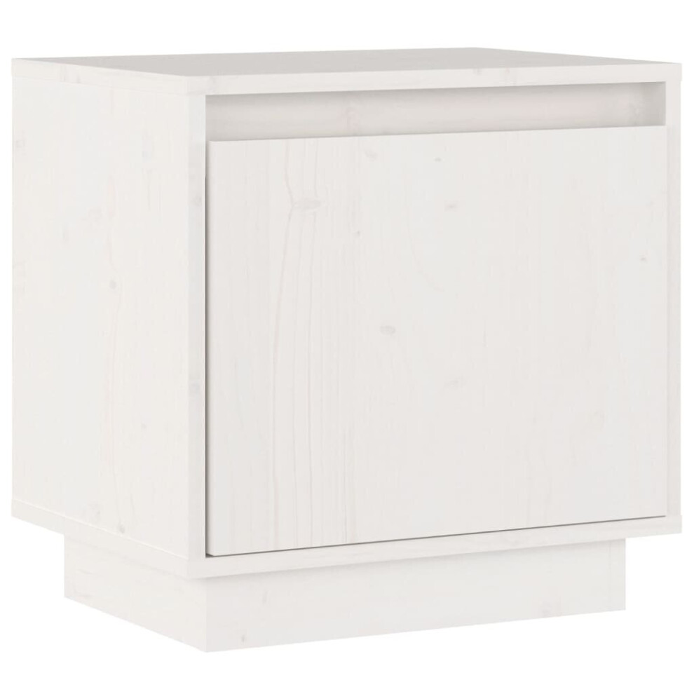 (white, 1) vidaXL 1/2x Solid Wood Pine Bedside Cabinet Side Table Furniture Multi Colours