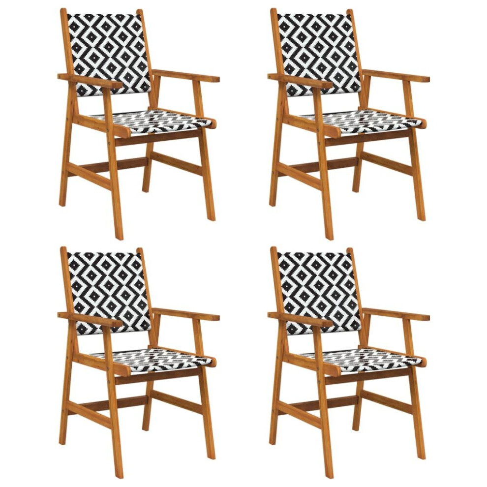 (4) vidaXL 2/4/6/8x Solid Acacia Wood Garden Chairs Outdoor Dining Chair Seating