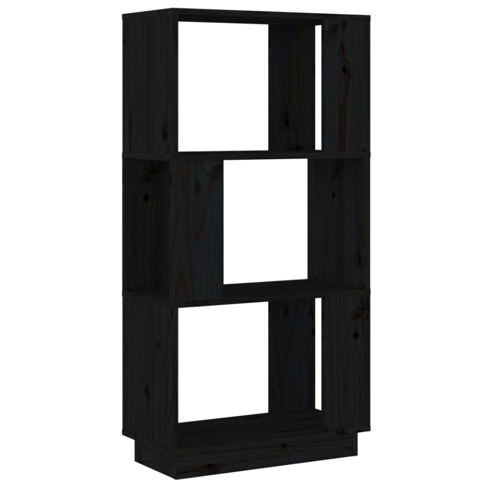 (black) vidaXL Solid Wood Pine Book Cabinet/Room Divider Rack Book Stand Multi Colours