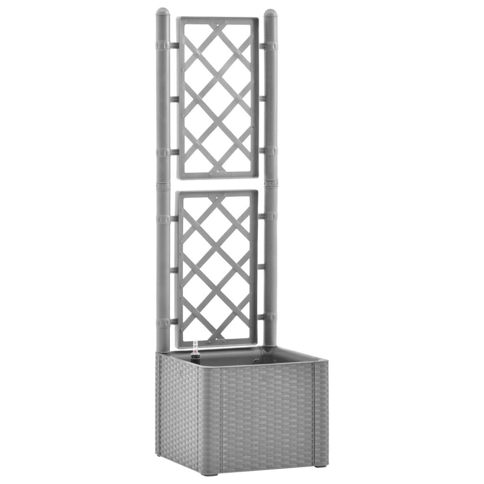 Vidaxl (43 X 43 X 142 Cm) Garden Raised Bed With Trellis & Self Planter Multi Colours 100/43 Cm