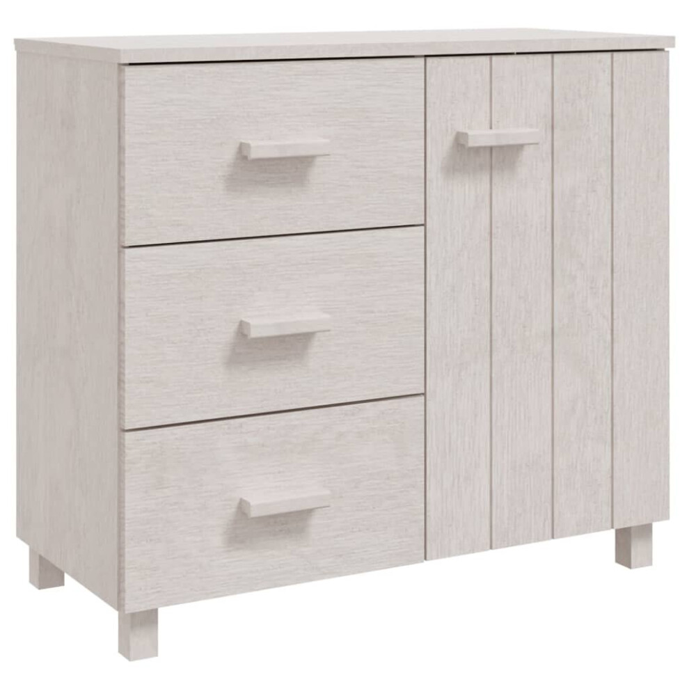 Vidaxl (White) Solid Wood Pine Sideboard Wooden Storage Side Cabinet Multi Colours