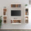 VidaXL (white) vidaXL 6x Solid Wood Pine TV Cabinets Wall Mounted Shelf Stand Multi Colours 3