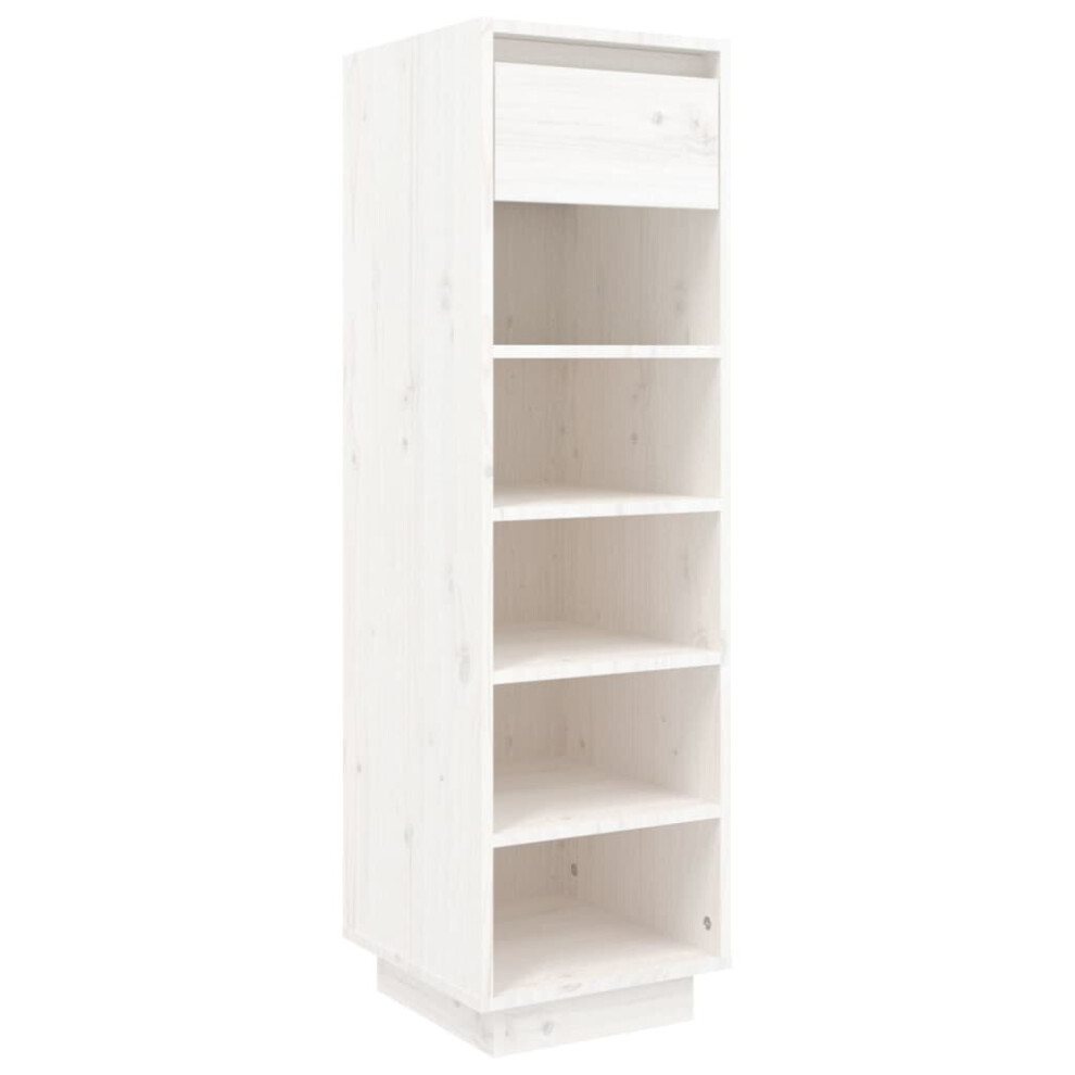 (white) vidaXL Shoe Cabinet Wooden Home Organiser Shoe Rack Shelf Solid Wood Pine