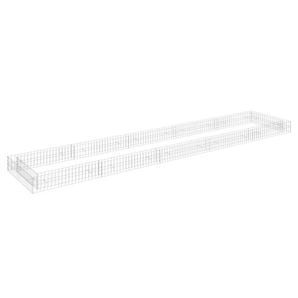 Vidaxl (500 X 100 X 20 Cm) Gabion Raised Bed Garden Basket Planter Retaining Wall Galvanised Steel