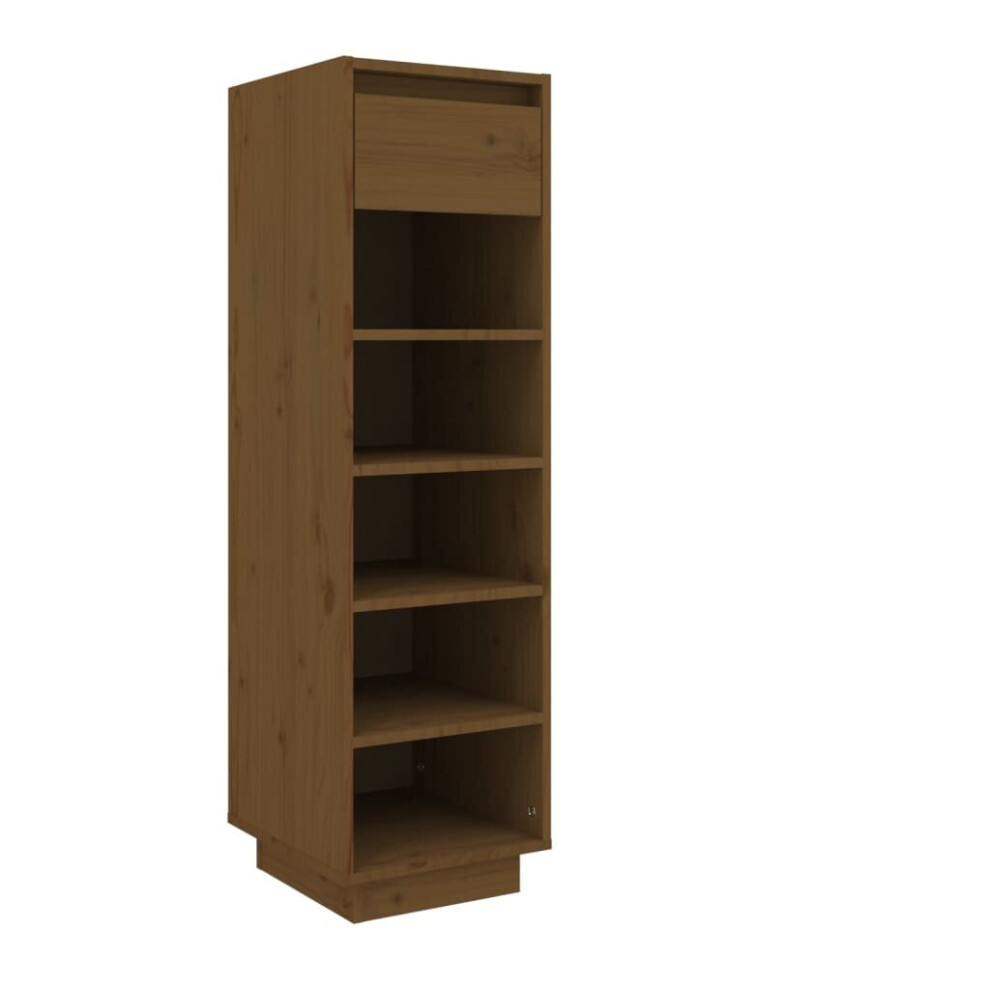 Vidaxl (Honey Brown) Shoe Cabinet Wooden Home Organiser Shoe Rack Shelf Solid Wood Pine