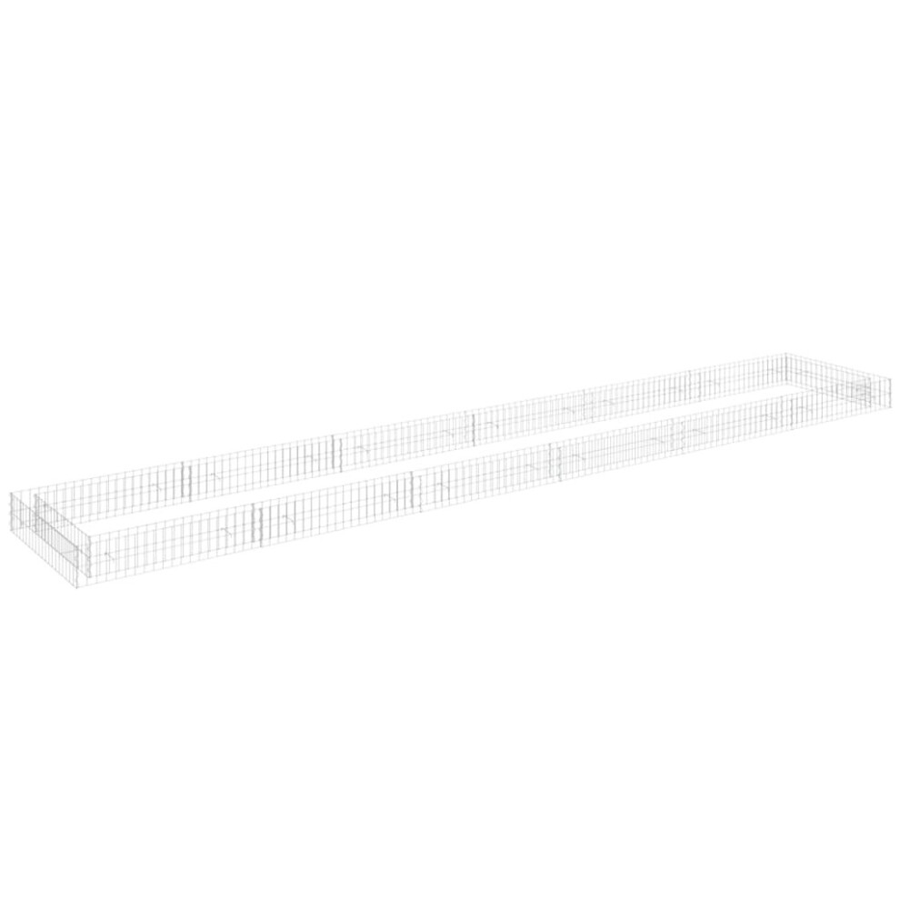 Vidaxl (600 X 100 X 20 Cm) Gabion Raised Bed Garden Basket Planter Retaining Wall Galvanised Steel