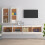 VidaXL (white) vidaXL 4x Solid Wood Pine TV Cabinets Wall Mounted Shelf Stand Multi Colours 3