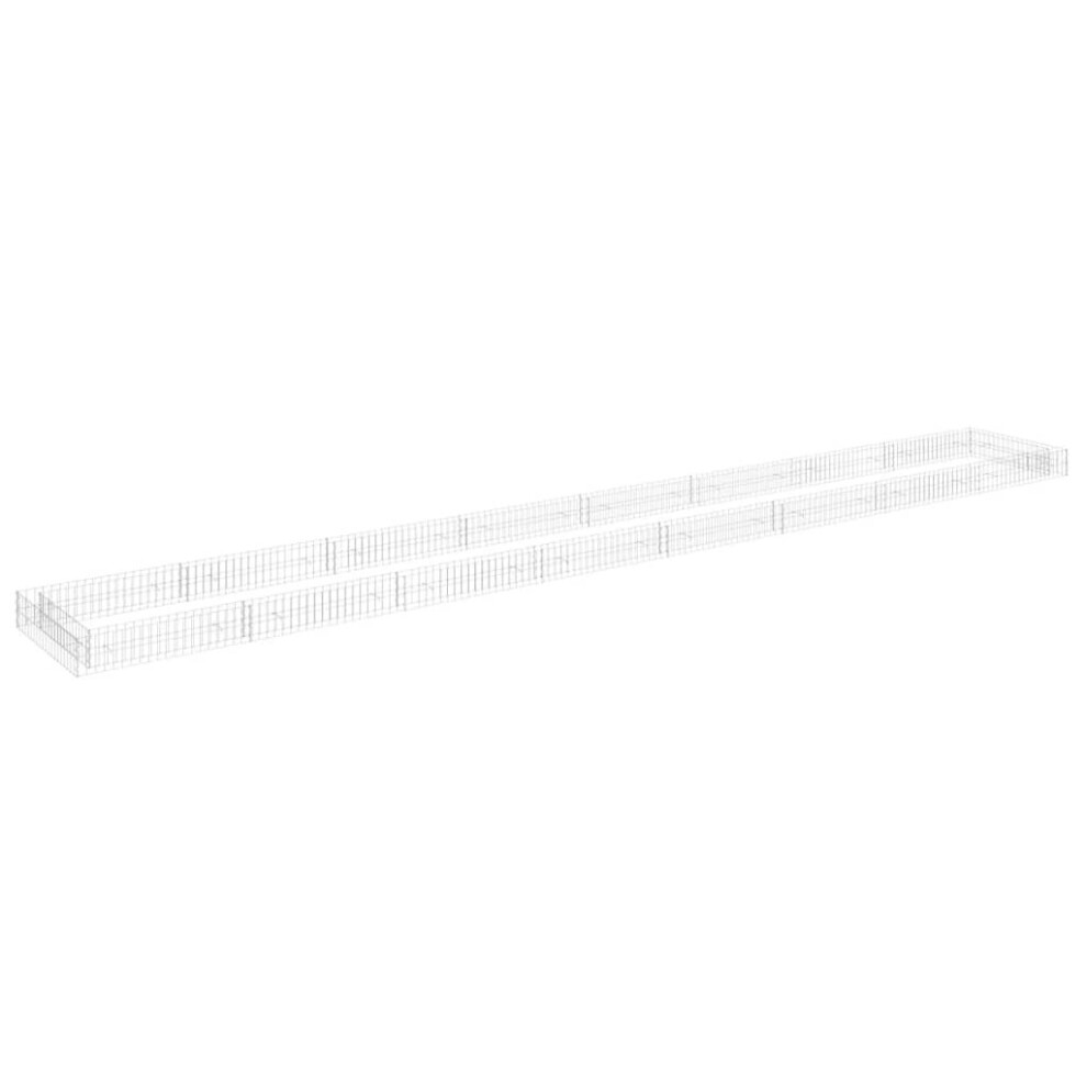 Vidaxl (800 X 100 X 20 Cm) Gabion Raised Bed Garden Basket Planter Retaining Wall Galvanised Steel