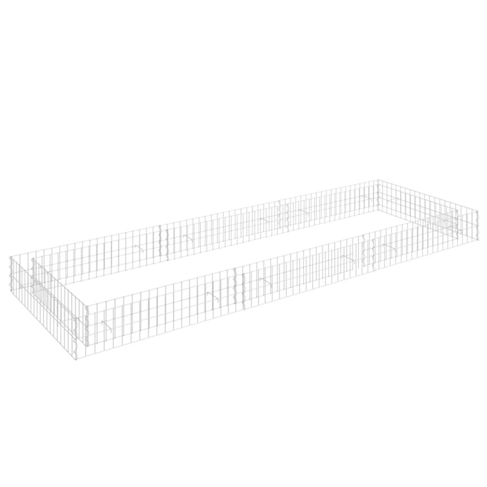 Vidaxl (300 X 100 X 20 Cm) Gabion Raised Bed Garden Basket Planter Retaining Wall Galvanised Steel