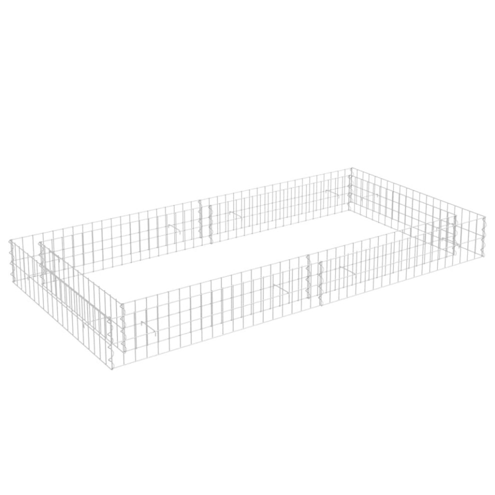 Vidaxl (200 X 100 X 20 Cm) Gabion Raised Bed Garden Basket Planter Retaining Wall Galvanised Steel
